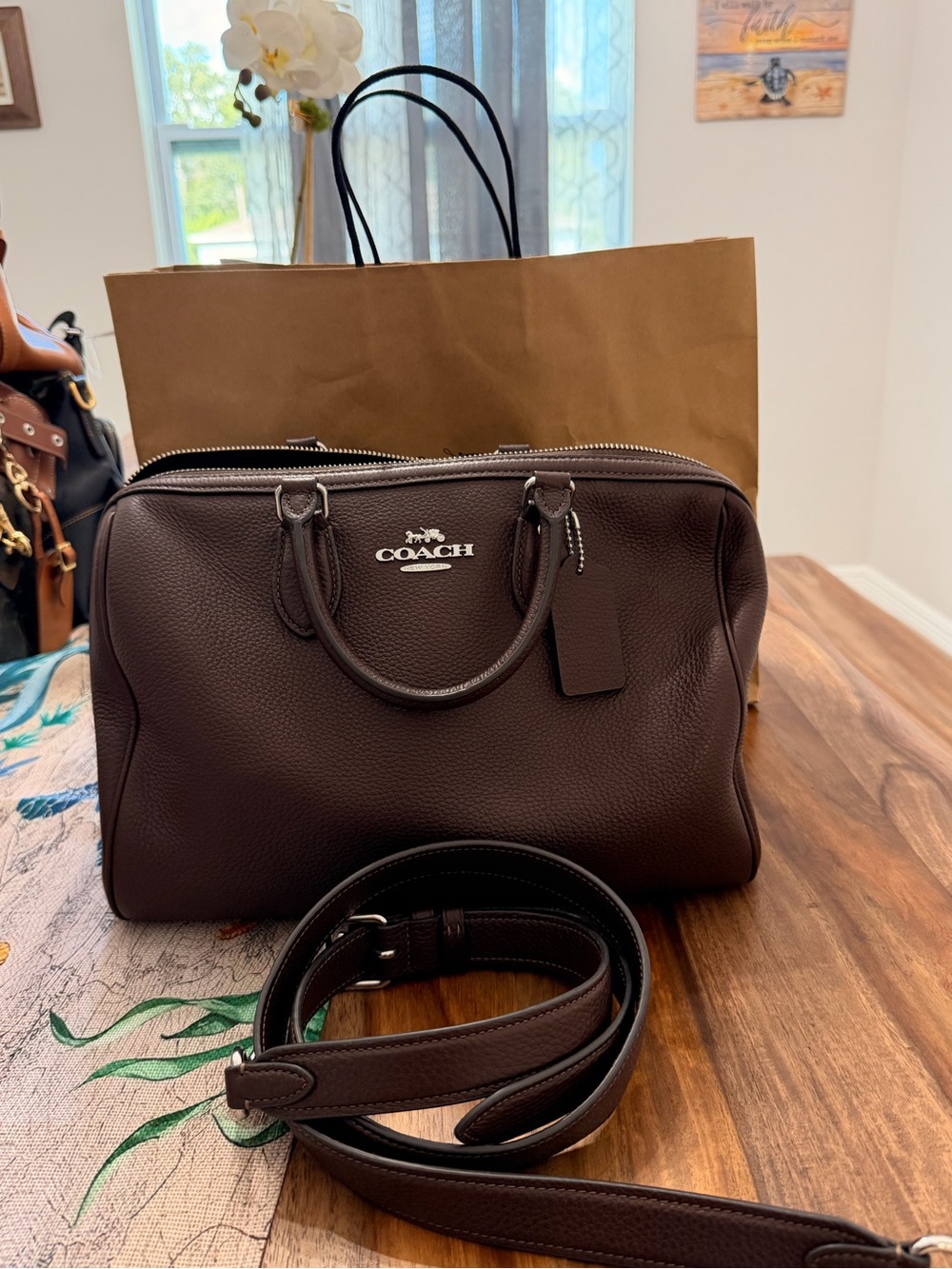 Coach Rowan Large Satchel Maple - Picture 7 of 12